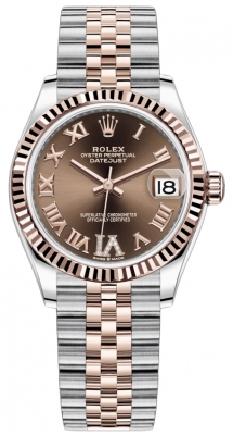 replica Rolex Datejust 31mm Stainless Steel and Rose Gold Ladies Watch