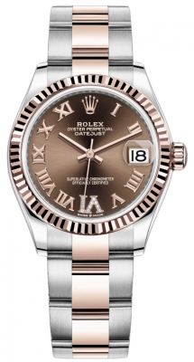 replica Rolex Datejust 31mm Stainless Steel and Rose Gold Ladies Watch