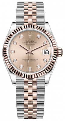 replica Rolex Datejust 31mm Stainless Steel and Rose Gold Ladies Watch