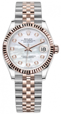 replica Rolex Datejust 31mm Stainless Steel and Rose Gold Ladies Watch