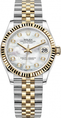 replica Rolex Datejust 31mm Stainless Steel and Yellow Gold Ladies Watch