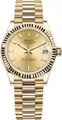 replica Rolex Datejust 31mm Yellow Gold Ladies Watch