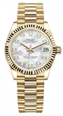 replica Rolex Datejust 31mm Yellow Gold Ladies Watch