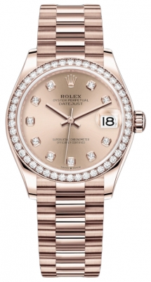 replica Rolex Datejust 31mm Everose Gold Ladies Watch