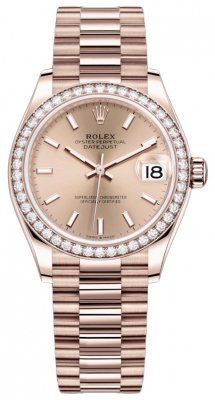 replica Rolex Datejust 31mm Everose Gold Ladies Watch