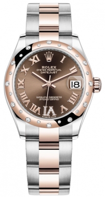 replica Rolex Datejust 31mm Stainless Steel and Rose Gold Ladies Watch