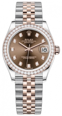 replica Rolex Datejust 31mm Stainless Steel and Rose Gold Ladies Watch