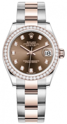 replica Rolex Datejust 31mm Stainless Steel and Rose Gold Ladies Watch