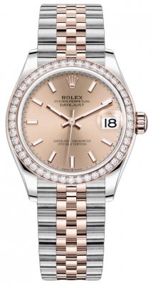 replica Rolex Datejust 31mm Stainless Steel and Rose Gold Ladies Watch