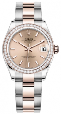 replica Rolex Datejust 31mm Stainless Steel and Rose Gold Ladies Watch