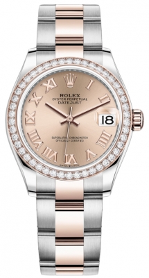 replica Rolex Datejust 31mm Stainless Steel and Rose Gold Ladies Watch