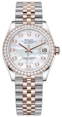 replica Rolex Datejust 31mm Stainless Steel and Rose Gold Ladies Watch