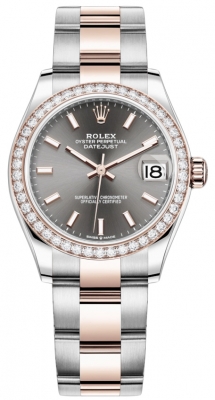 replica Rolex Datejust 31mm Stainless Steel and Rose Gold Ladies Watch