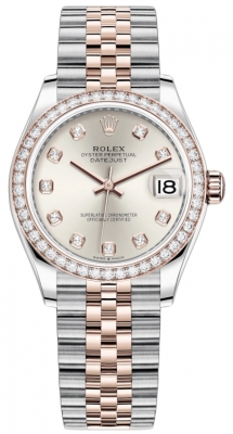 replica Rolex Datejust 31mm Stainless Steel and Rose Gold Ladies Watch