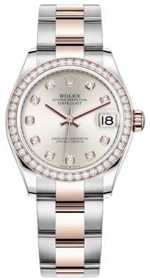 replica Rolex Datejust 31mm Stainless Steel and Rose Gold Ladies Watch