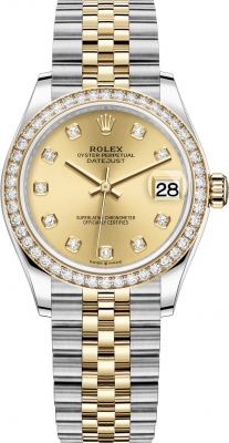 replica Rolex Datejust 31mm Stainless Steel and Yellow Gold Ladies Watch