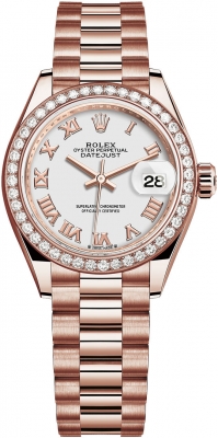 replica Rolex Lady Datejust 28mm White Gold Ladies Watch 279139rbr White Roman President