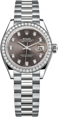 replica Rolex Lady Datejust 28mm Everose Gold Ladies Watch 279135RBR MOP Diamond President