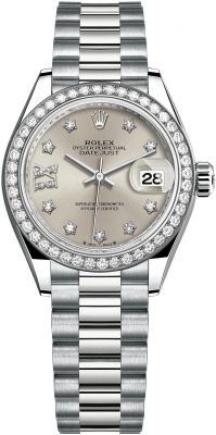 replica Rolex Lady Datejust 28mm Everose Gold Ladies Watch 279135RBR White Roman President