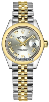 replica Rolex Lady Datejust 28mm Stainless Steel and Yellow Gold Ladies Watch 279163 Silver Roman Jubilee