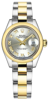 replica Rolex Lady Datejust 28mm Stainless Steel and Yellow Gold Ladies Watch 279163 Silver Roman Oyster