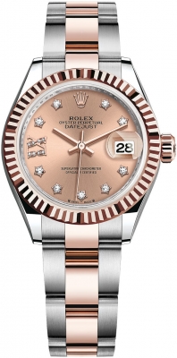 replica Rolex Lady Datejust 28mm Stainless Steel and Everose Gold Ladies Watch 279171 Rose 17 Diamond Oyster