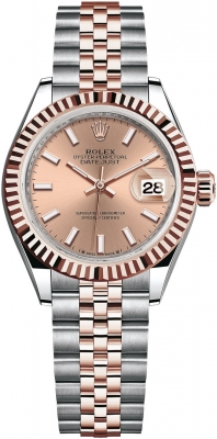 replica Rolex Lady Datejust 28mm Stainless Steel and Everose Gold Ladies Watch 279171 Rose Index Jubilee