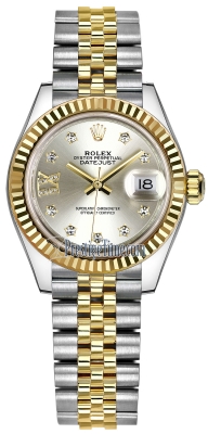 replica Rolex Lady Datejust 28mm Stainless Steel and Yellow Gold Ladies Watch 279173 Silver 17 Diamond Jubilee