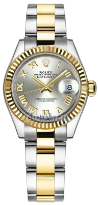 replica Rolex Lady Datejust 28mm Stainless Steel and Yellow Gold Ladies Watch 279173 Silver Roman Oyster