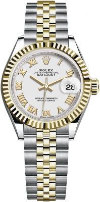 replica Rolex Lady Datejust 28mm Stainless Steel and Yellow Gold Ladies Watch 279173 White Roman Jubilee