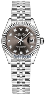 replica Rolex Lady Datejust 28mm Stainless Steel Ladies Watch 279174 Dark Grey Diamond Jubilee