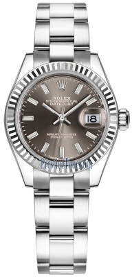 replica Rolex Lady Datejust 28mm Stainless Steel Ladies Watch 279174 Dark Grey Index Oyster