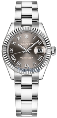 replica Rolex Lady Datejust 28mm Stainless Steel Ladies Watch 279174 Dark Grey Roman Oyster