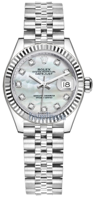 replica Rolex Lady Datejust 28mm Stainless Steel Ladies Watch 279174 MOP Diamond Jubilee