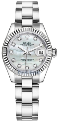 replica Rolex Lady Datejust 28mm Stainless Steel Ladies Watch 279174 MOP Diamond Oyster