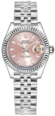 replica Rolex Lady Datejust 28mm Stainless Steel Ladies Watch 279174 Pink Index Jubilee