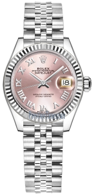 replica Rolex Lady Datejust 28mm Stainless Steel Ladies Watch 279174 Pink Roman Jubilee