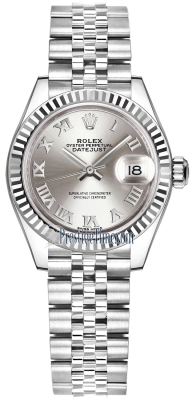 replica Rolex Lady Datejust 28mm Stainless Steel Ladies Watch 279174 Silver Roman Jubilee