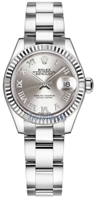 replica Rolex Lady Datejust 28mm Stainless Steel Ladies Watch 279174 Silver Roman Oyster