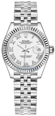 replica Rolex Lady Datejust 28mm Stainless Steel Ladies Watch 279174 White Roman Jubilee