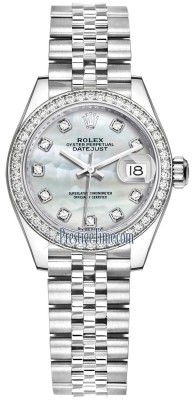 replica Rolex Lady Datejust 28mm Stainless Steel Ladies Watch 279384RBR MOP Diamond Jubilee