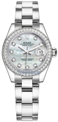 replica Rolex Lady Datejust 28mm Stainless Steel Ladies Watch 279384RBR MOP Diamond Oyster