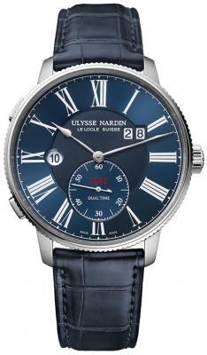 replica Ulysse Nardin Marine Torpilleur Dual Time 44mm Mens Watch 3343-320-3a/1a