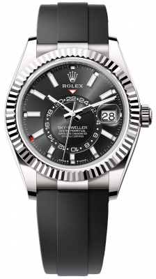 replica Rolex Sky Dweller 42mm Mens Watch336239 Black Oysterflex