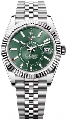 replica Rolex Sky Dweller 42mm Mens Watch336934 Green Jubilee