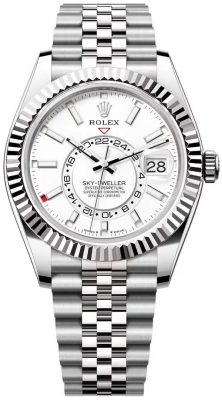 replica Rolex Sky Dweller 42mm Mens Watch336934 White Jubilee