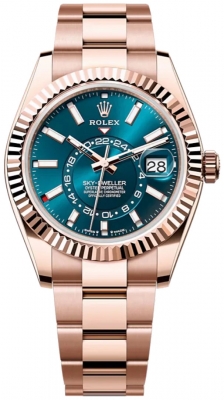 replica Rolex Sky Dweller 42mm Mens Watch336935 Blue Green Oyster