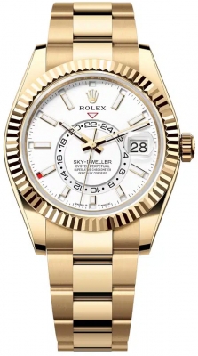 replica Rolex Sky Dweller 42mm Mens Watch336938 White Oyster