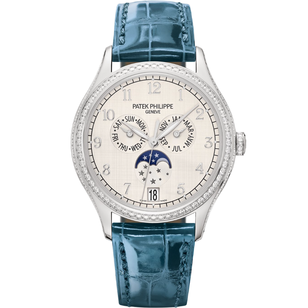 Super clone watch PATEK PHILIPPE COMPLICATIONS ANNUAL CALENDAR MOON PHASES 38MM 4947G-010