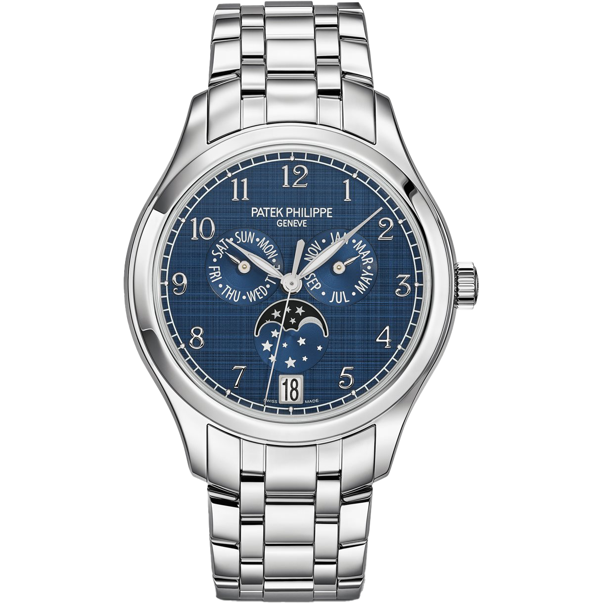 Super clone watch PATEK PHILIPPE COMPLICATIONS ANNUAL CALENDAR MOON PHASES 38MM 4947/1A-001